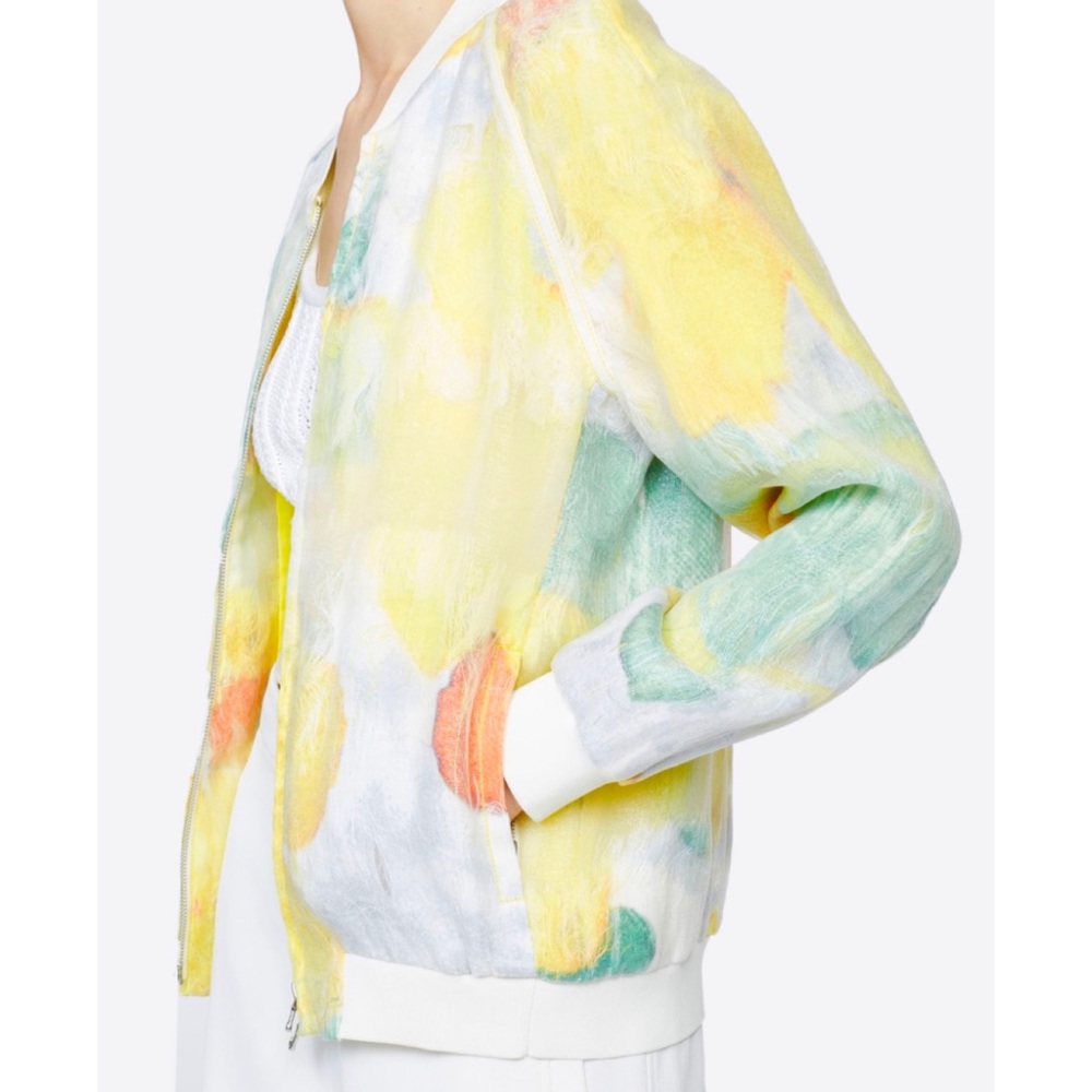 3.1 PHILLIP LIM • Transparent Frame Bomber Jacket in Yellow Multi, 4
